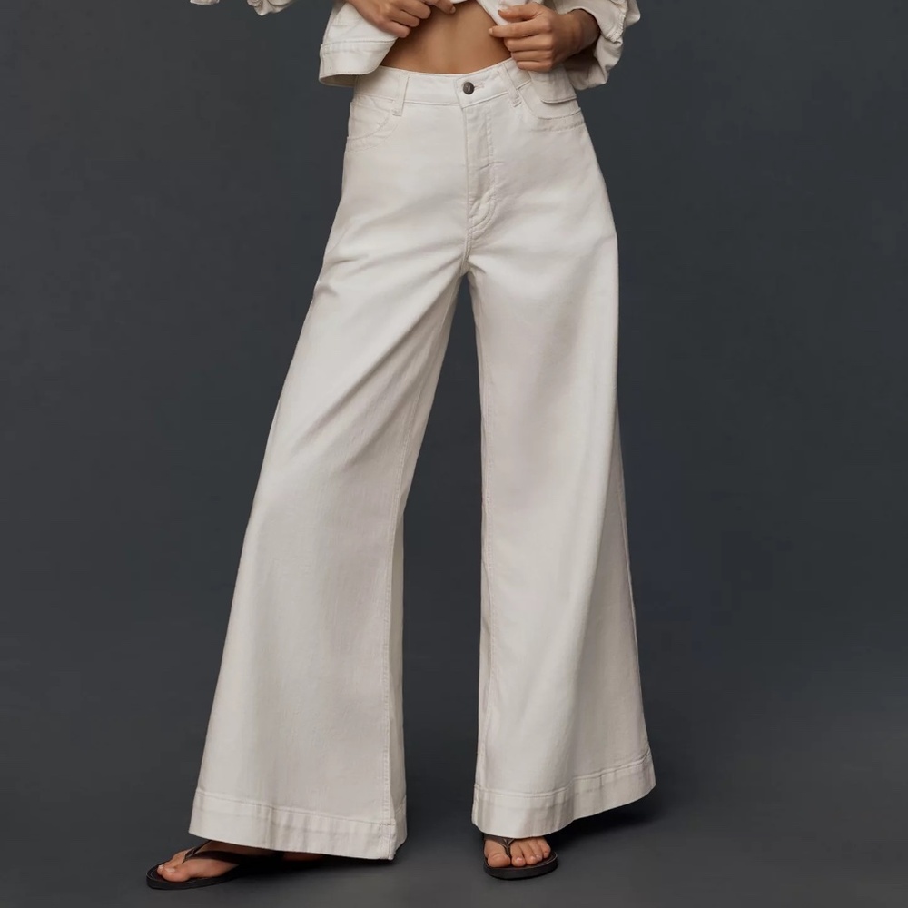 NWT Pilcro Olli Regenerative Cotton High-Rise Wide-Leg Flare Jeans size 25 Tall
